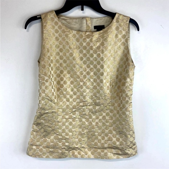 J Crew Metallic size 2 Gold Sleeveless Top - Picture 1 of 5